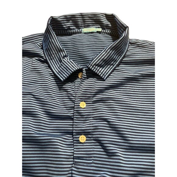 J. McLaughlin Striped Golf Polo Shirt Men's Size Large Moisture Wicking Comfort - Picture 4 of 5